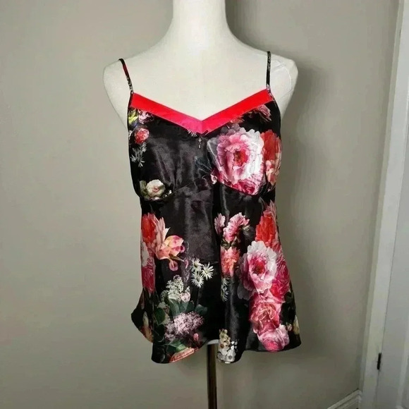 Fairycore satin floral  glam cami top M - Picture 3 of 5